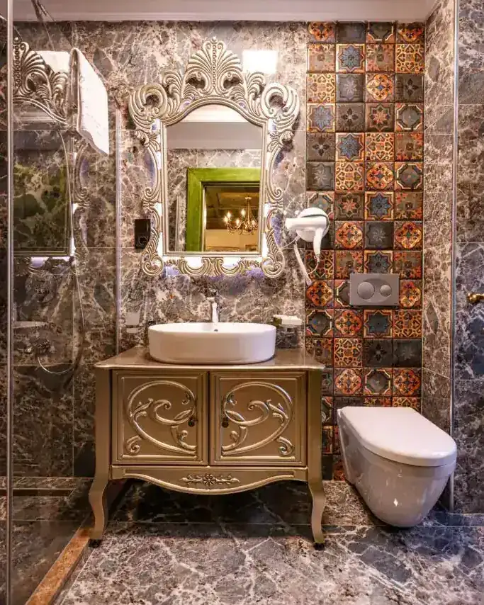 Restored Ottoman era interior of Emerald Mansion Hotel in Sultanahmet
